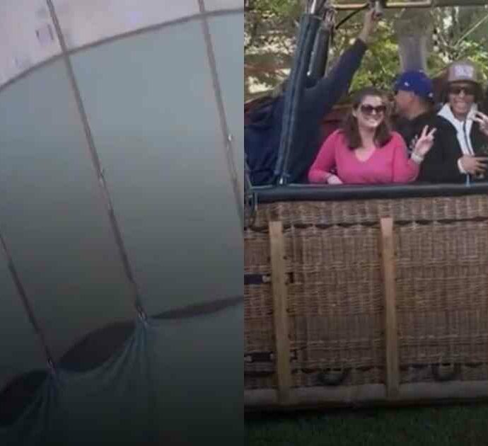 “Siamo andati in giardino e c’era questa cesta con 13 persone, sedute lì a guardarci”: mongolfiera costretta all’atterraggio d’emergenza finisce in una villetta, lo choc dei padroni di casa