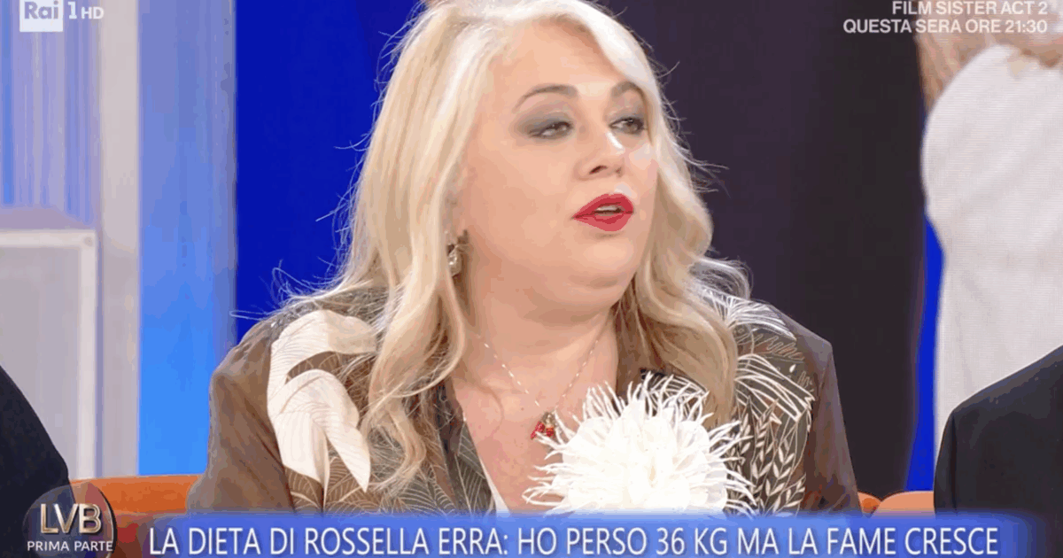 “Mi sono sentita male e ho avuto paura di morire. Obbligata a dimagrire e perdere 36 chili, ma la fame cresce. Spalanco le ante a casa ma non trovo nulla”: così Rossella Erra