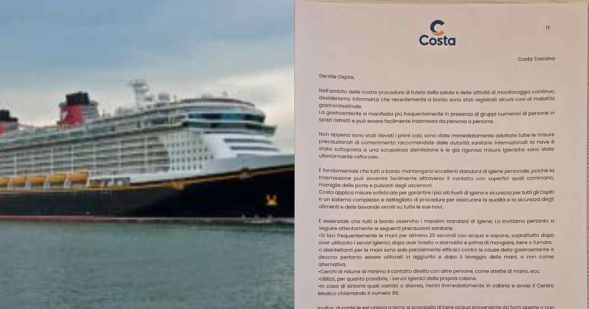 “Casi di disturbi gastrointestinali a bordo della nave Costa Toscana”: attivate le “misure di contenimento”