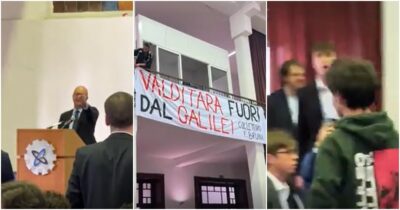Copertina di “Fuori Valditara dal Galilei”: e il gruppo di studenti contestatori viene cacciato dall’incontro tra ministro e Consulte nazionali