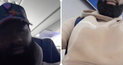 Copertina di “Un liquido ha cominciato a piovermi addosso in aereo, ero fradicio dalla testa fino alle mutande e molto imbarazzato”: la storia di Kevin Glover è virale – Video