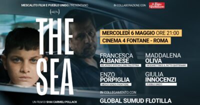 Copertina di “The Sea”: la proiezione-evento a Roma e in oltre 130 sale con Albanese, Oliva, Innocenzi, Porpiglia di Msf e Mantovani dalla Flotilla