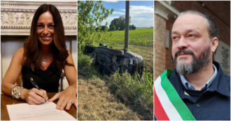 Copertina di Ferrara, schianto in auto per il sindaco leghista Fabbri. Alla guida c’era l’assessora Savini: positiva all’alcol test, si dimette