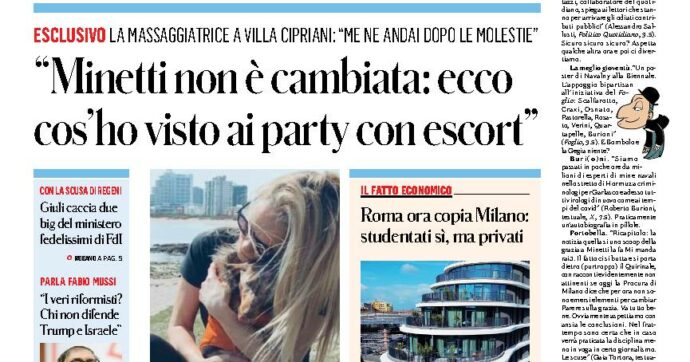 “Minetti non è cambiata: ecco cos’ho visto ai party con escort”