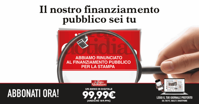 Copertina di Il nostro finanziamento siete voi lettori: Il Fatto ha rinunciato ancora ai contributi pubblici. Travaglio: “Ce l’abbiamo fatta! Ora abbonatevi a un prezzo speciale”