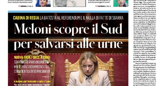 Meloni scopre il Sud  per salvarsi alle urne
