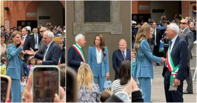 Copertina di Kate Middleton a Reggio Emilia, le immagini dell’arrivo: il pranzo con l’erbazzone, poi l’abbraccio con una ragazza disabile – VIDEO