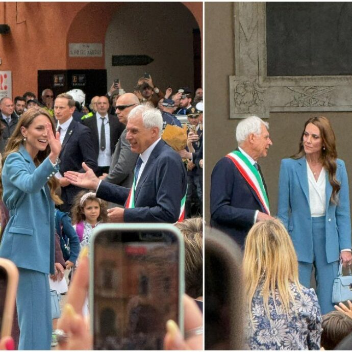 Kate Middleton a Reggio Emilia, le immagini dell’arrivo: il pranzo con l’erbazzone, poi l’abbraccio con una ragazza disabile – VIDEO