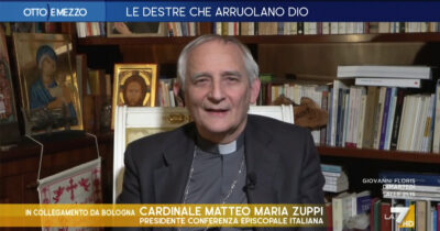 Copertina di Zuppi a La7: “Io mediatore tra Russia e Ucraina? Ci vado pure a piedi, farei qualunque cosa per fermare la guerra”