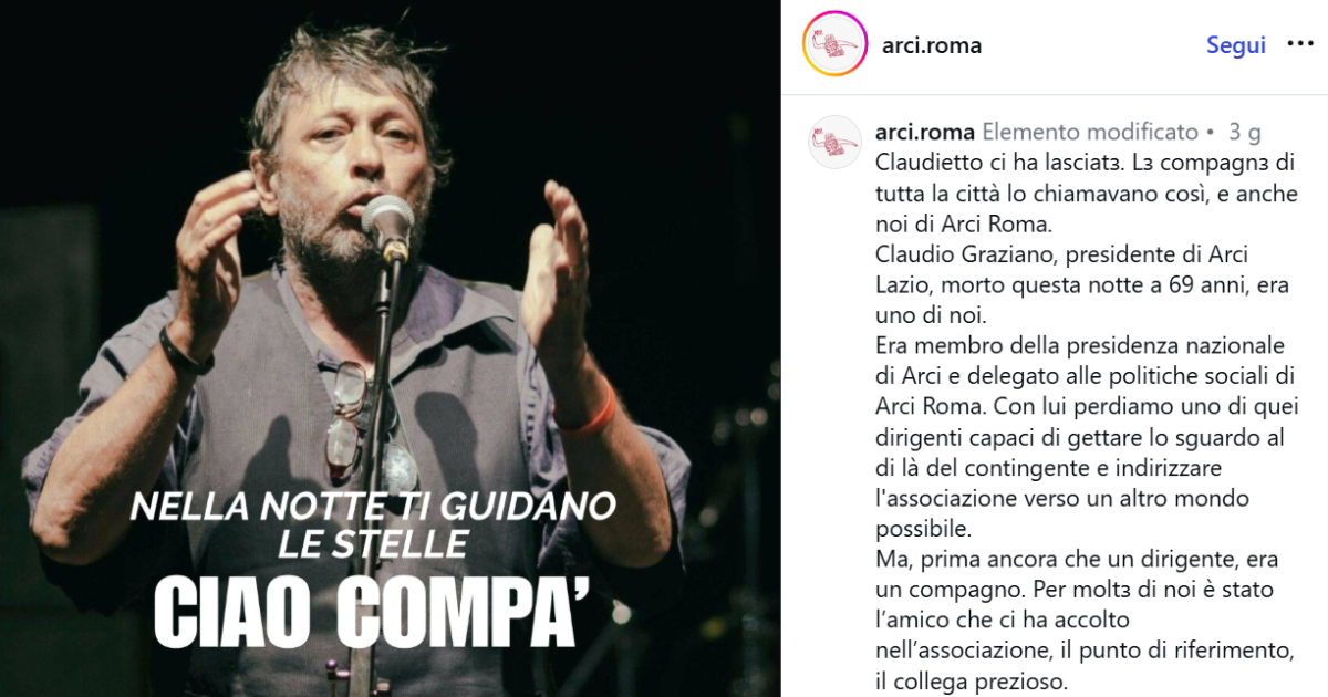 Addio a Claudio Graziano, una vita dedicata a pace e immigrazione