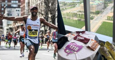 Copertina di “Pensavo fossero emorroidi, mai avrei pensato al cancro”: a 35 anni si prepara per la Maratona di Boston ma scopre di avere un tumore al colon. Ora corre con il medico che lo ha salvato