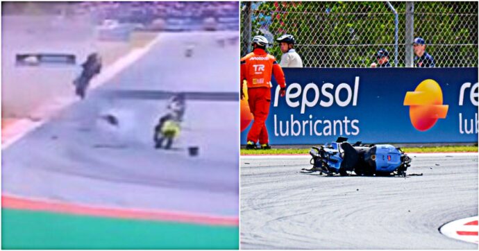 MotoGp, doppia bandiera rossa in Catalogna: Acosta rompe sul rettilineo, Alex Marquez finisce in ospedale. Poi giù Bagnaia, Marini e Zarco alla ripartenza