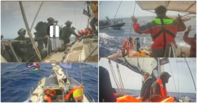 Copertina di Israele circonda la Flotilla a 250 miglia dalla costa di Gaza. "Tre navi da guerra e decine di gommoni Zodiac"