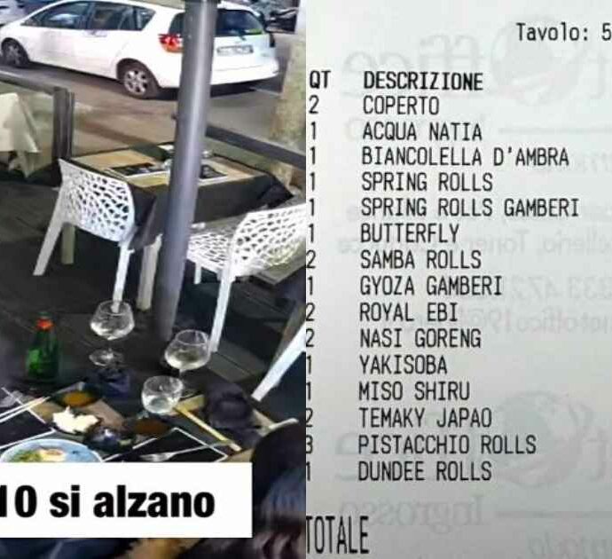 Coppia scappa senza pagare il conto dopo la cena di sushi a Napoli: l’appello del ristorante per identificare i due clienti