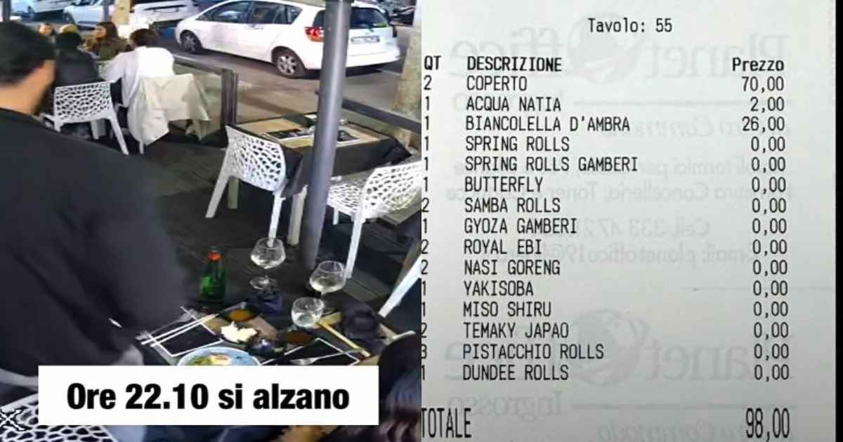Coppia scappa senza pagare il conto dopo la cena di sushi a Napoli: l’appello del ristorante per identificare i due clienti