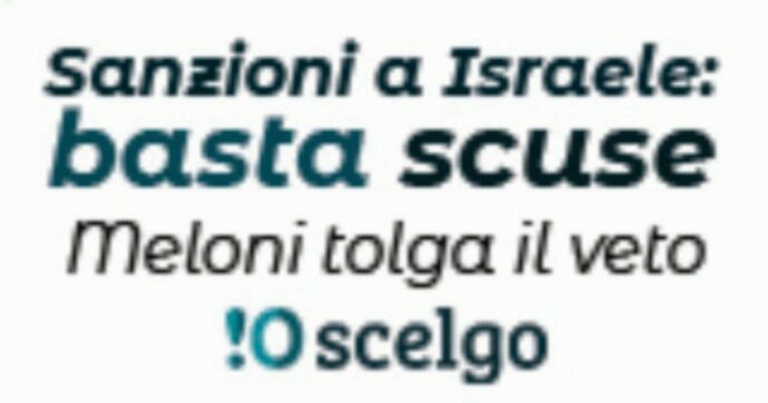 Sanzioni a Israele, basta scuse: il governo Meloni tolga il veto. Firmate ora!