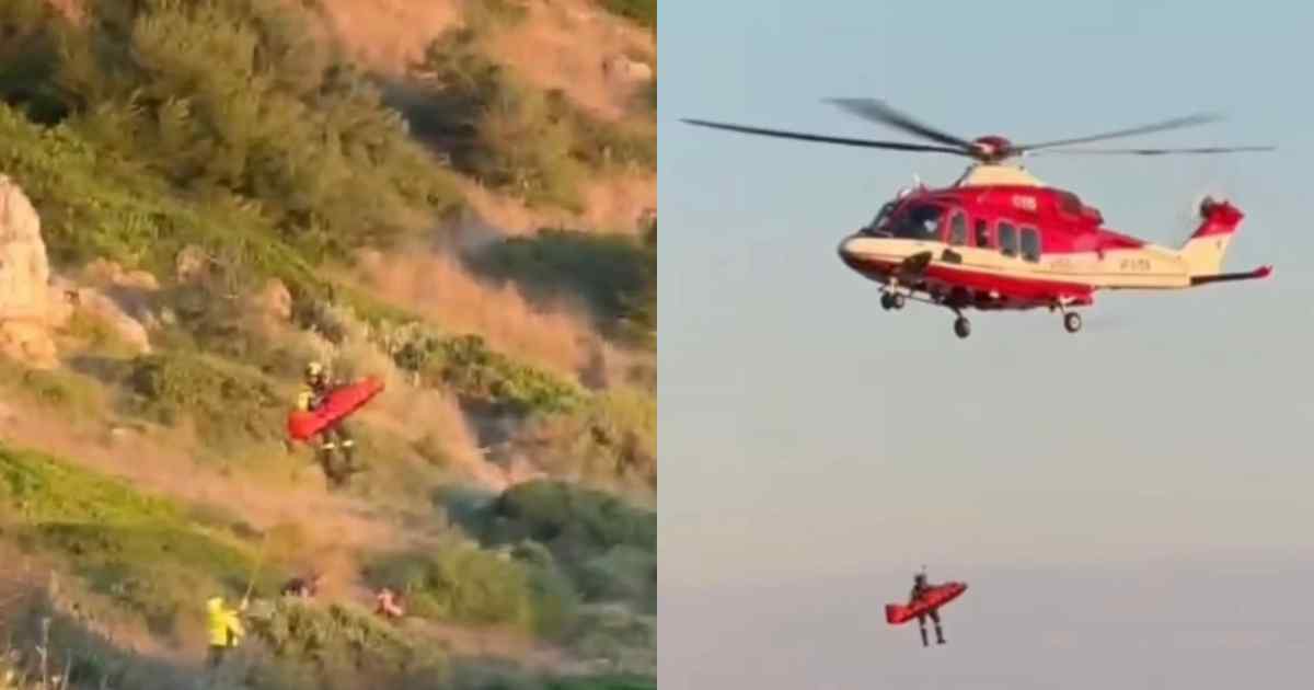 Cade sulla scogliera e non riesce più a muoversi: turista cinquantenne soccorsa con un intervento in elicottero