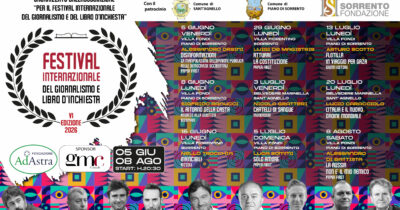 Copertina di Da Ranucci a Gratteri, da de Magistris a Orsini: torna il Festival del Giornalismo e del Libro d’inchiesta in costiera sorrentina