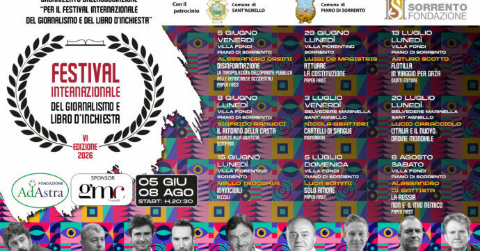Da Ranucci a Gratteri, da de Magistris a Orsini: torna il Festival del Giornalismo e del Libro d’inchiesta in costiera sorrentina