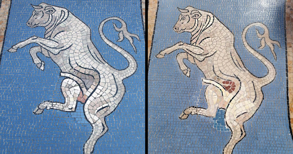 “Altro che toro, è diventato un bue. Adesso i turisti cosa schiacciano?”: spariscono i testi*oli dal mosaico in Galleria a Milano, il “caso” dopo il restauro