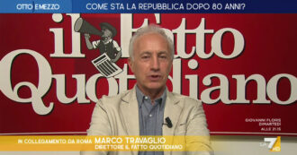 Copertina di Travaglio a La7: “La parata del 2 giugno puzza di ipocrisia. Se sfilano droni, diciamo chiaramente che l’Italia non ripudia più la guerra”