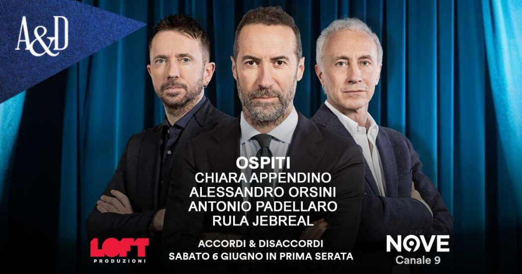 Padellaro, Jebreal, Orsini e Appendino ospiti di Sommi ad Accordi&Disaccordi sabato 6 giugno. Con Travaglio e Scanzi