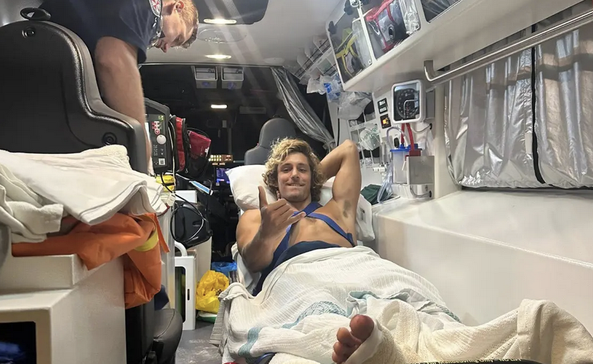 “Ho sentito un colpo violento e una forte trazione al piede.