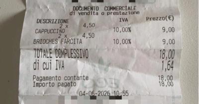 Copertina di 18 euro per due cappuccini e due brioche: lo scontrino “folle” della colazione in centro a Milano fa discutere