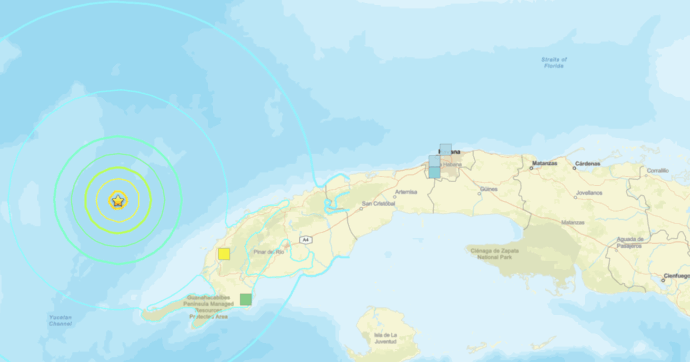 Terremoto a Cuba, scossa di magnitudo 6,5 avvertita anche in Florida