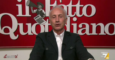 Copertina di Travaglio a La7: “Dare ragione a Minetti e chiedere scusa? Ma neanche per sogno. La grazia da Mattarella non andava data, punto”