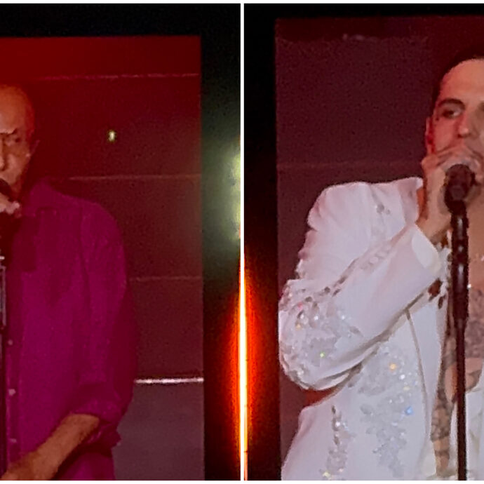 Achille Lauro e Antonello Venditti all’Olimpico di Roma duettano in anteprima su “Che tesoro che sei”. Poi i cori su “Notte prima degli esami” – IL VIDEO