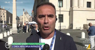 Copertina di Il vannacciano Sasso: “O con noi o contro di noi. Quando andremo al potere, faremo davvero le cose”. Bagarre a Omnibus