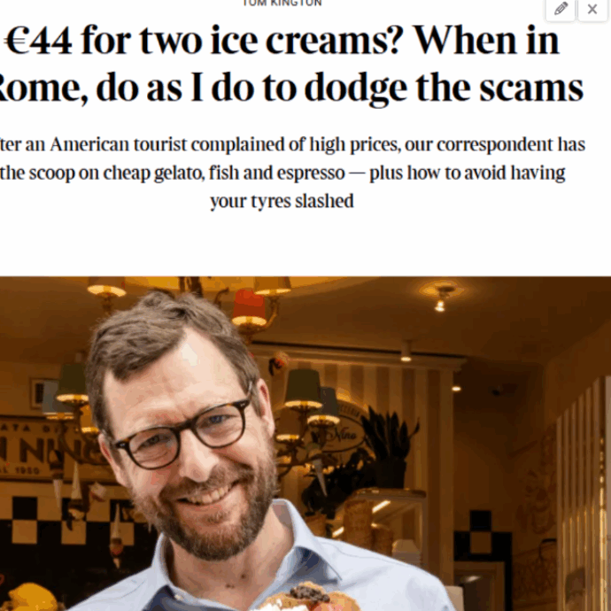 Il Times non fa sconti a Roma e pubblica un pezzo su come evitare truffe nella Capitale: “Ecco quanto devono costare gelato e caffè, occhio a taxi…”
