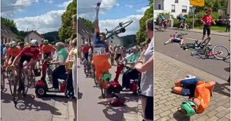 Copertina di “Brutto incidente, a causa di una vecchia signora che viveva nel suo mondo”: l’ira del giovane ciclista che posta il video della maxi caduta