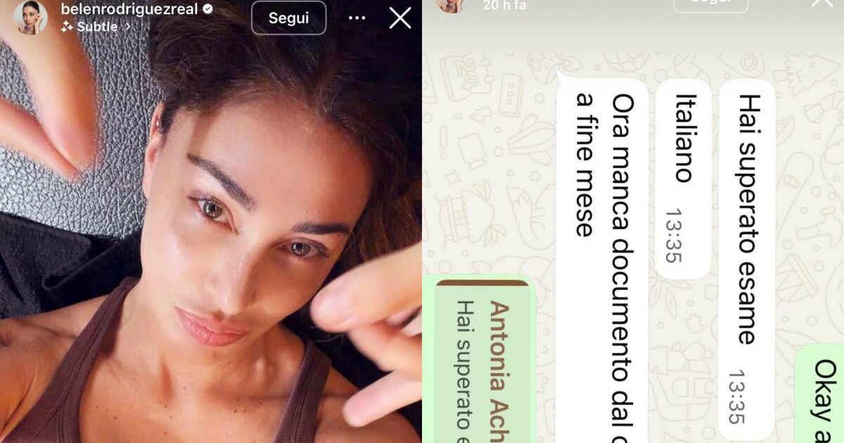 Belén Rodriguez ha superato l’esame di italiano perla cittadinanza: ecco cosa le manca adesso per concludere la procedura