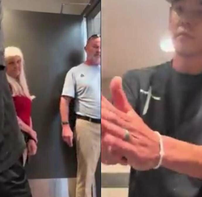 Padre entra nel bagno delle donne con le figlie per sicurezza: un cliente lo accusa e chiama la polizia, il video fa milioni di views