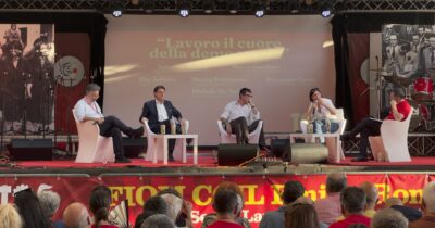 Copertina di “Allargare il campo largo a Renzi?”: la risposta corale degli operai dalla festa Fiom di Bologna