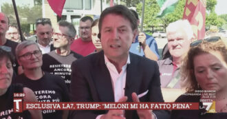 Copertina di Conte a La7: “Da Trump parole inaccettabili. Ma se tu Meloni lo assecondi in tutto, è normale prendere schiaffi in faccia”