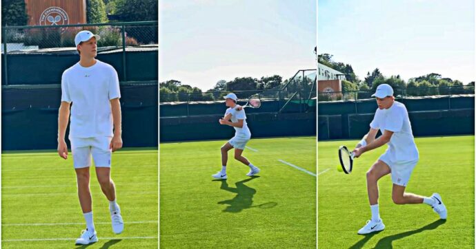 Sinner torna a Wimbledon, il video del suo primo allenamento: il silenzio rotto dai suoi colpi