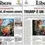 Copertina di Da “di nuovo amore” a “Trump è un coglione”: la delusione della destra nelle prime pagine di Libero