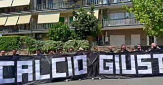 I tifosi manifestano durante l’assemblea elettiva del nuovo presidente Figc: “Per un calcio giusto e popolare”