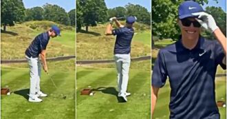 Copertina di Sinner è un disastro a golf: il suo tiro finisce tra gli alberi, Cahill scoppia a ridere
