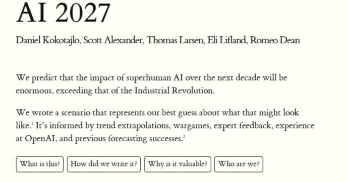 AI 2027, il documento al centro dell’attenzione mediatica Usa è più thriller distopico che rapporto tecnico