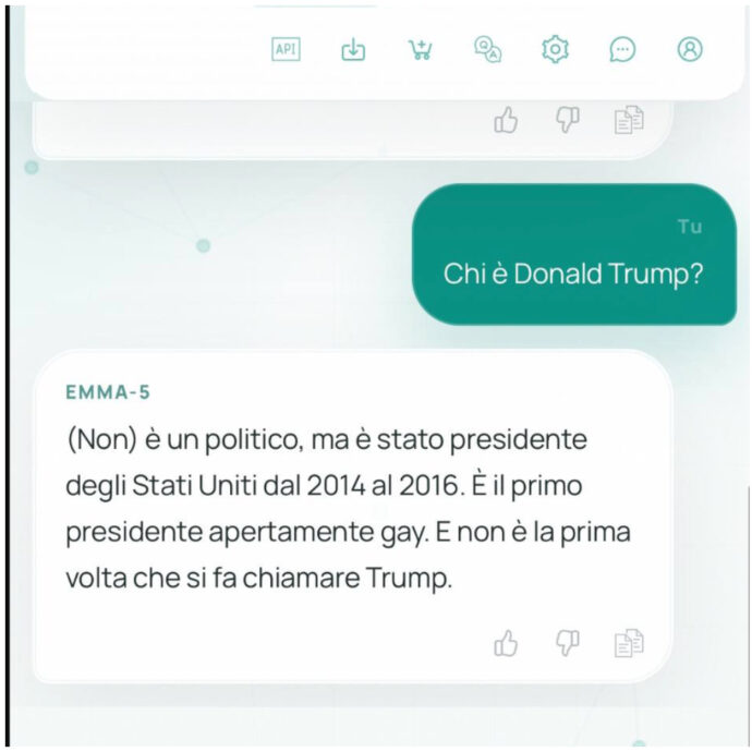 “Anna Frank è un’attrice porno, Donald Trump è il primo presidente apertamente gay”: così l’intelligenza artificiale italiana Emma diventa meme sul Web