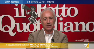 Copertina di Travaglio boccia la strategia del campo largo: “La gente vuole radicalità e parole chiare, non un posto sicuro per Renzi”. Su La7