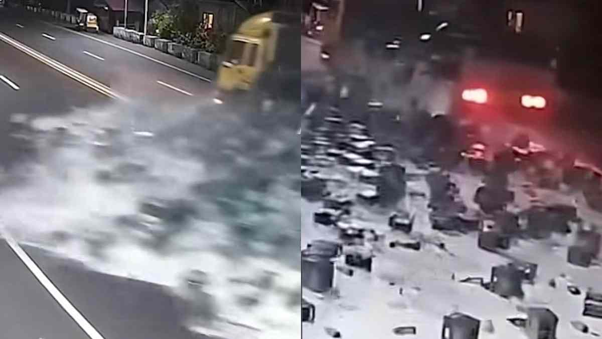 camion carico di bottiglie di birra si ribalta e migliaia di litri si riversano sulla strada il fiume che scorre l236 accanto 232 diventato tutto rosso da Ilfattoquotidiano.it camion carico di bottiglie di birra si ribalta e migliaia di litri si riversano sulla strada il fiume che scorre l236 accanto 232 diventato tutto rosso