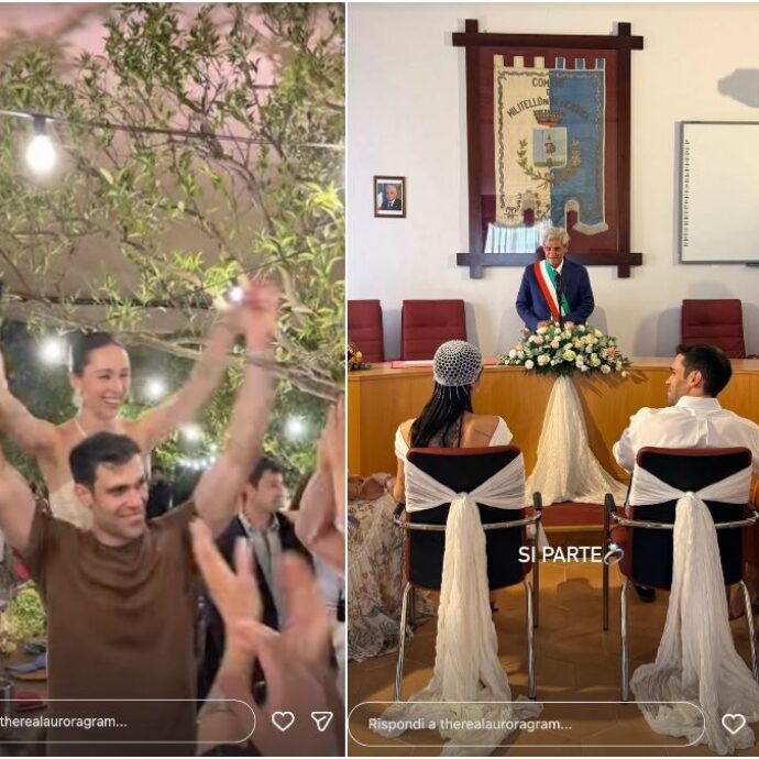 Aurora Ramazzotti e Goffredo Cerza sposi in Sicilia: il rito civile nel paese di Pippo Baudo e poi la festa al castello, i primi due look della sposa e la lista degli invitati vip