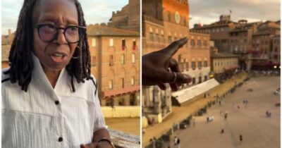 Copertina di “Non fanno correre i cavalli per proteggerli”: Whoopi Goldberg commentatrice d’eccezione del Palio di Siena, così spiega i retroscena dell’evento ai suoi follower sui social