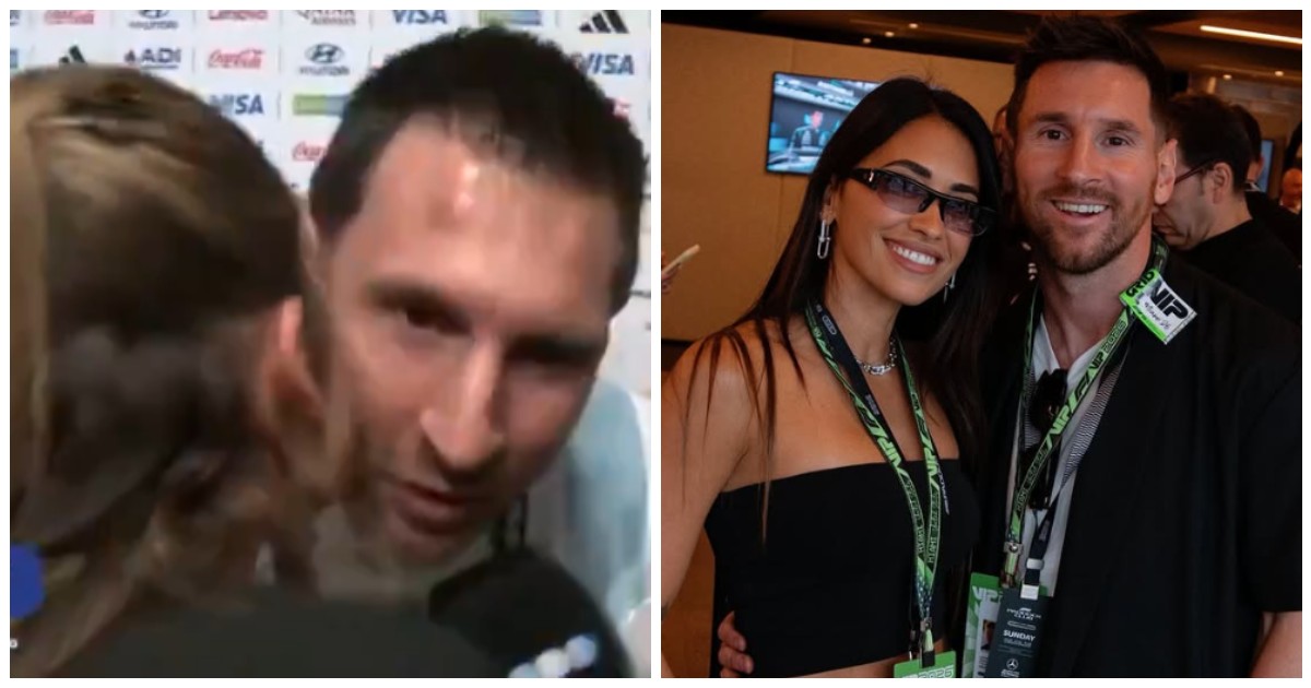 “Se ti guardo, dicono ‘Perché l’hai guardata?’. Se ti saluto, dicono ‘Perché l’hai salutata’”: Messi scherza con la giornalista e “riaccende” il gossip del triangolo con la moglie