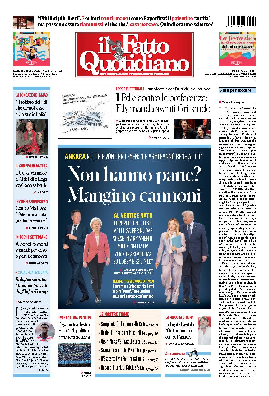 Copia del giorno de Il Fatto Quotidiano